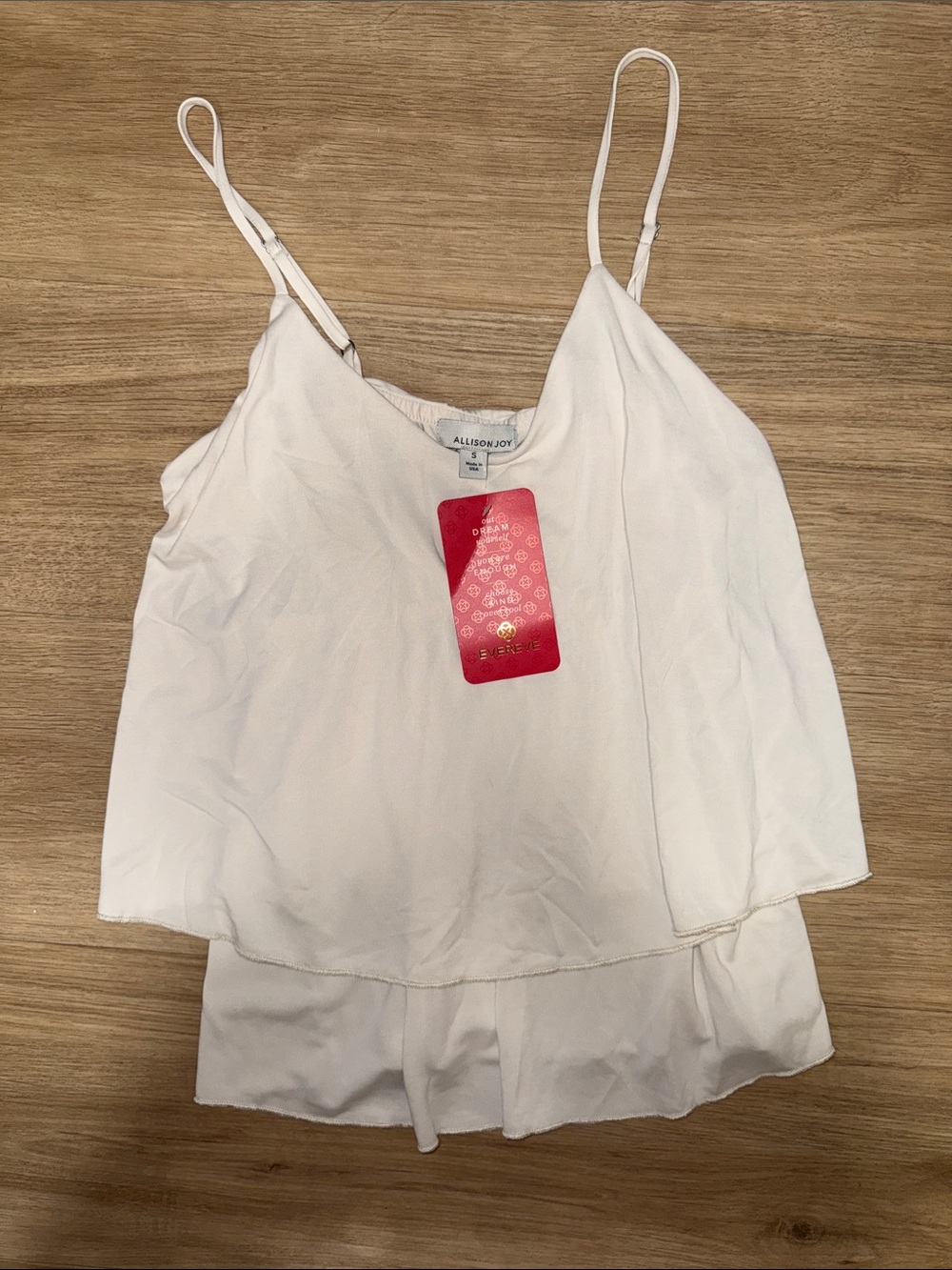 Allison Joy Cream Layered Spaghetti Strap Camisole